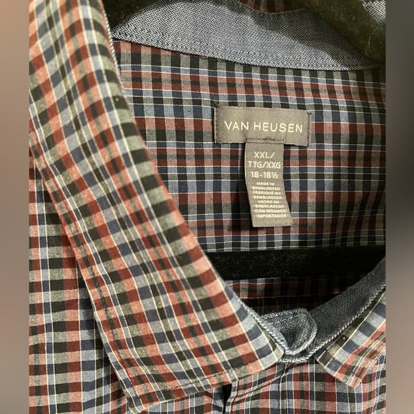 Van Heusen Mens Long Sleeved Dress Shirt Size XXL Neck 18-18 1/2 - Picture 6 of 11